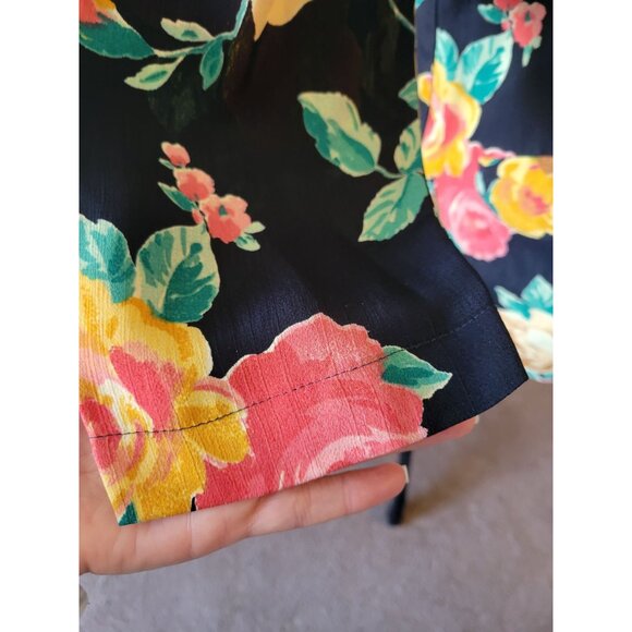 Carole Little jacket lightweight floral blazer 1980s, Vibrant Colors Size L - Picture 6 of 13